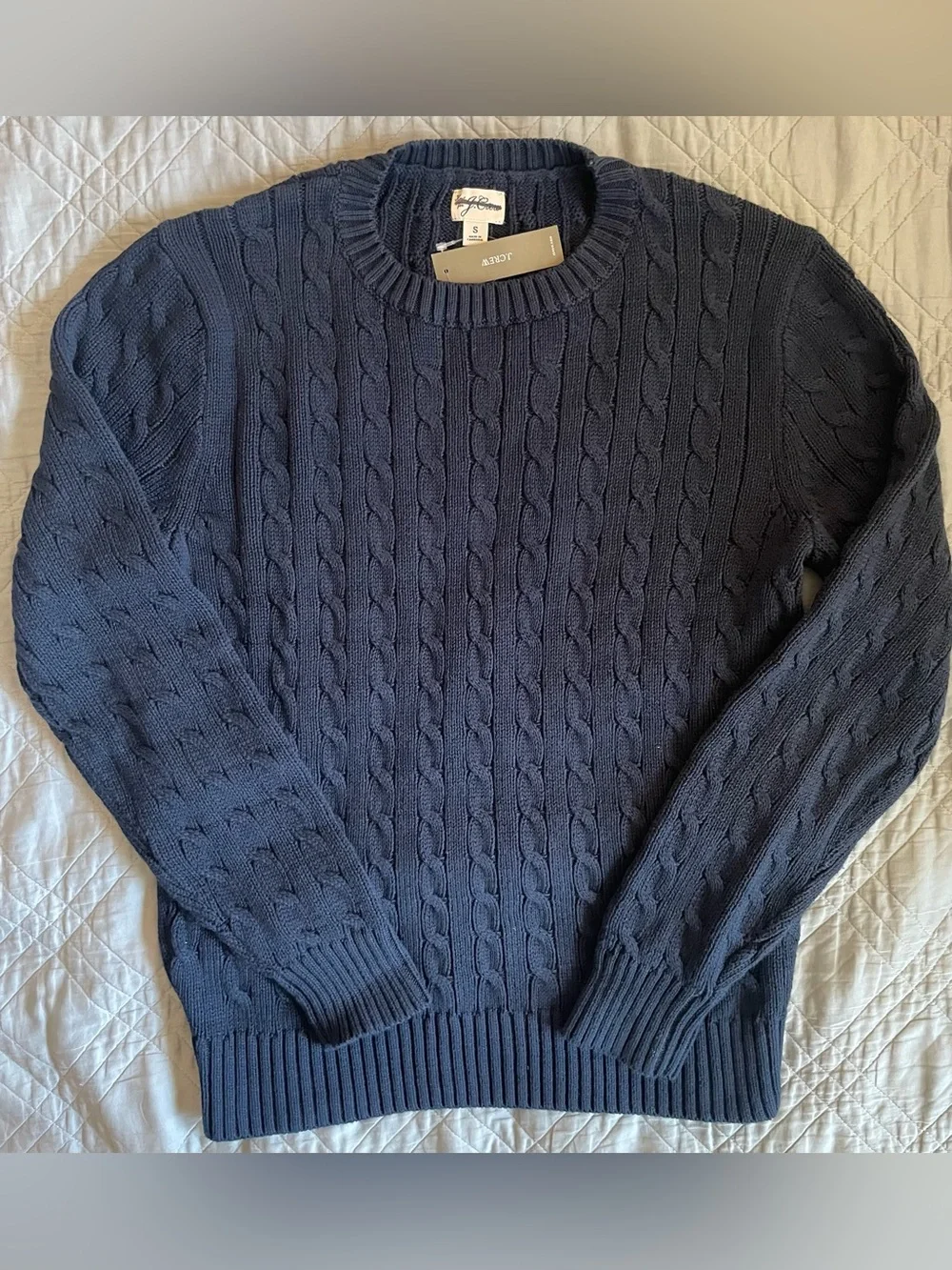 J.Crew Heritage cotton cable-knit sweater in Navy Size S $118 CO474